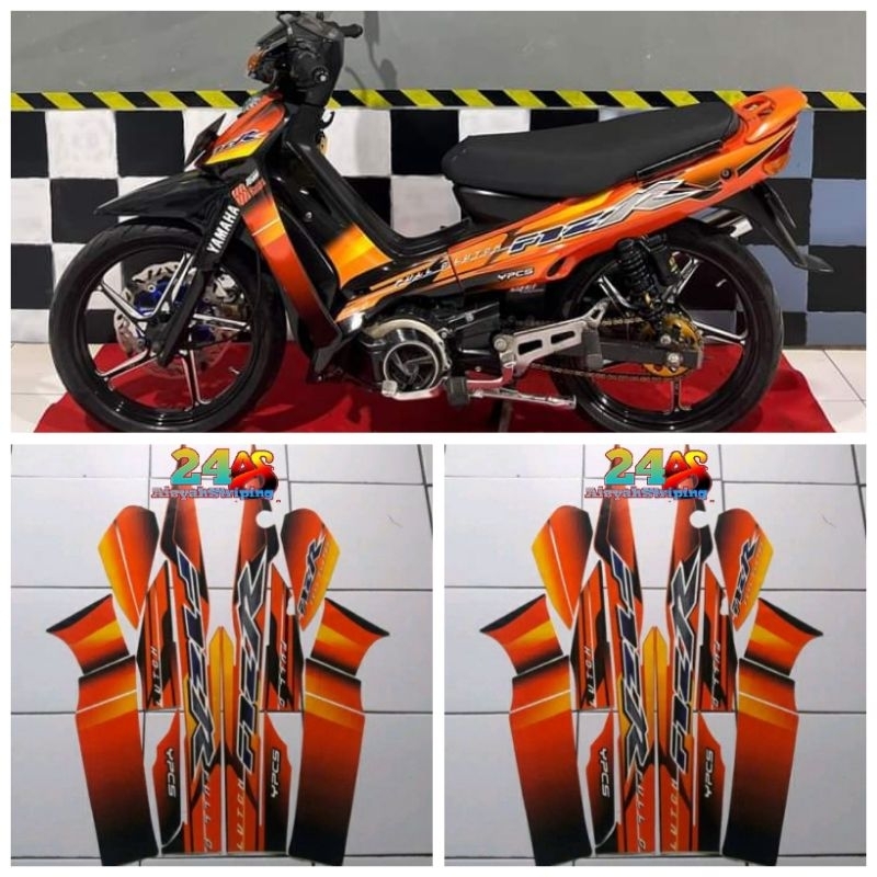 0STIKER STRIPING & LIS BODY F1ZR FIZR TAHUN 2003 ORANGE