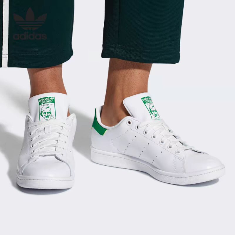 sepatu adidas stan smith BNIB BNWB premium impor import pria dan wanita warna putih list hijau terba