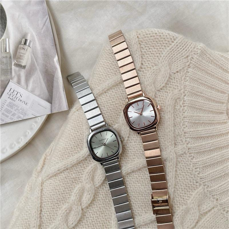 Billie Jam Tangan Wanita Gogoey Analog Stainless Korean Fashion BS399 Jam Anti Air Jam Kotak Jam Ana