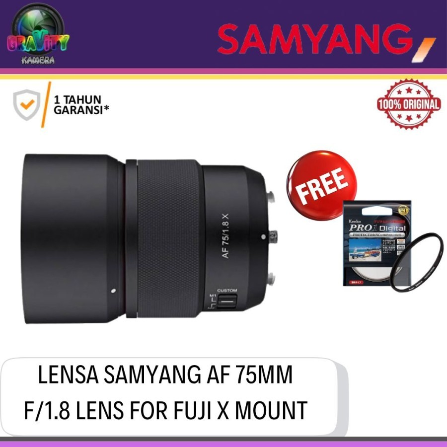 LENSA SAMYANG AF 75MM F1.8 FOR FUJI X MOUNT / SAMYANG AF 75MM F1.8