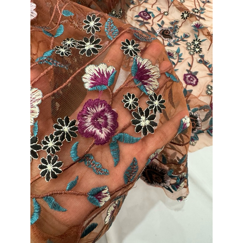 rtf kain tile bordir motif garden multicolour[tile halus]