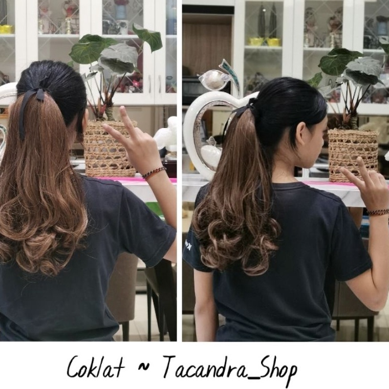 Terkini Grosir Hair Clip Pony Tali Kuncir Ekor Kuda Korea Tali 3 cm  35 cm  Wig Rambut Wanita Pemanj