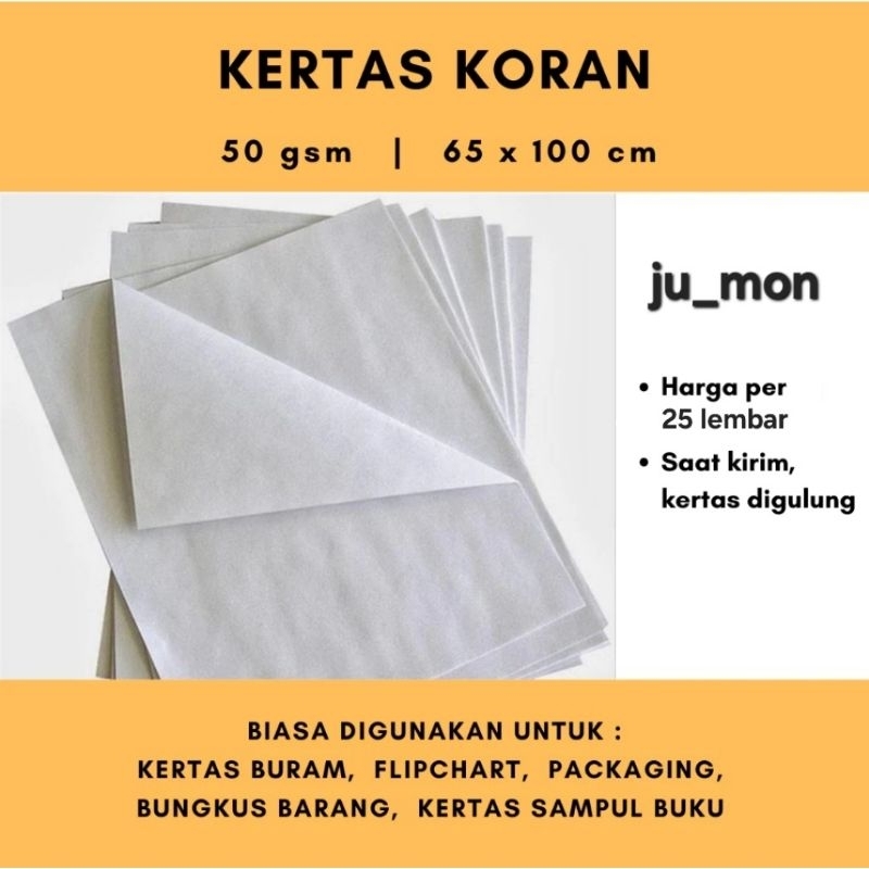 

Kertas Koran/ Buram Flipchart 65x100 per 25 lembar