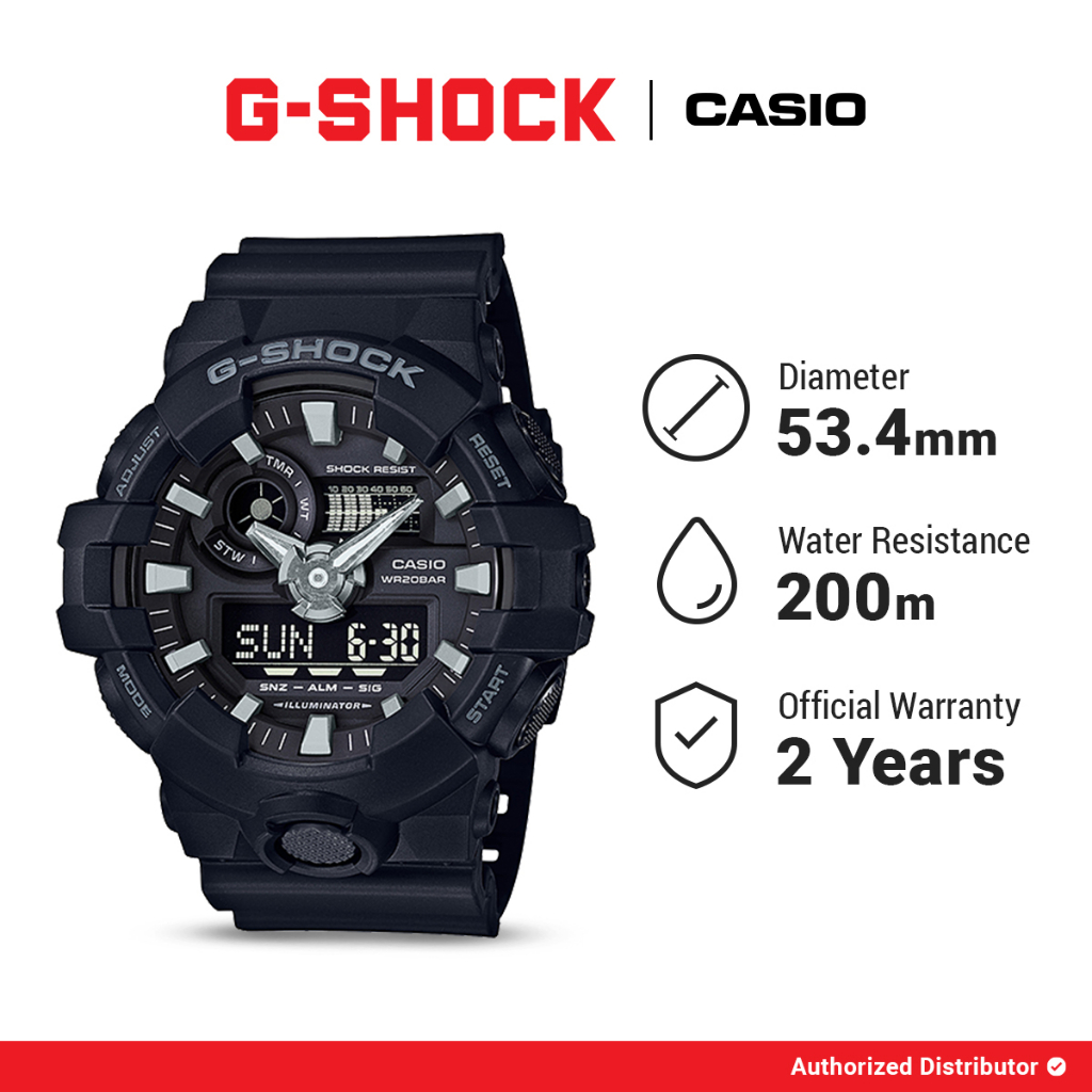 [READY INSTANT] G-Shock Jam Tangan Pria GA-700-1BDR Original Waterproof