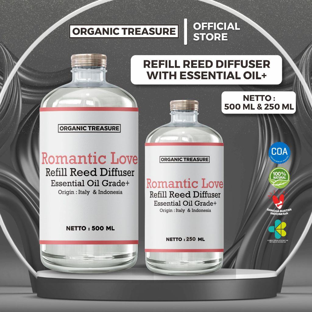 [500ML] ORGANIC TREASURE - Refill Reed Diffuser Aromatherapy Essential Oil Grade+
