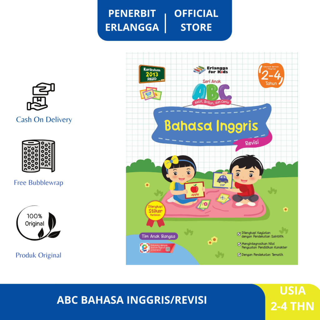 [Erlangga Official] Buku Teks Tk: Abc Bahasa Inggris Revisi