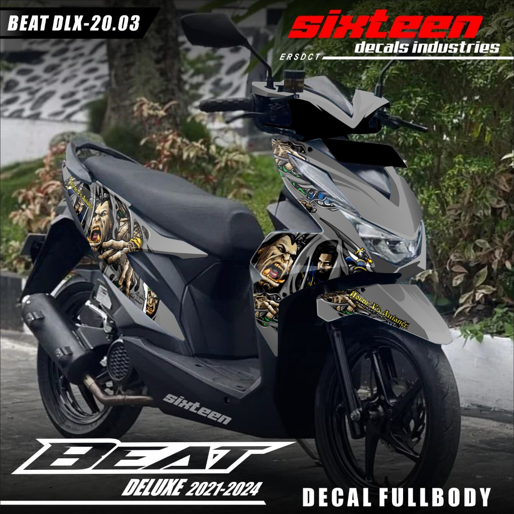 (COD) TERBARU Decal Sticker Honda Beat DELUXE STREET 2020 2021 2022 2023 Full body - Stiker Skotlet 