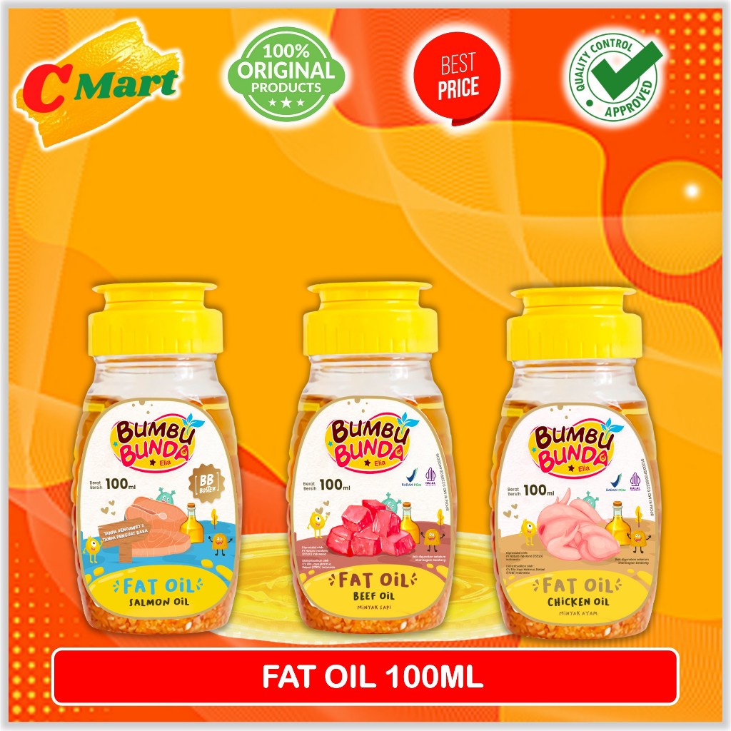 

Bumbu Bunda Elia Chicken Fat Oil 100ml - Beef Fat Oil - Salmon Fat Oil - Minyak Mpasi - CMart