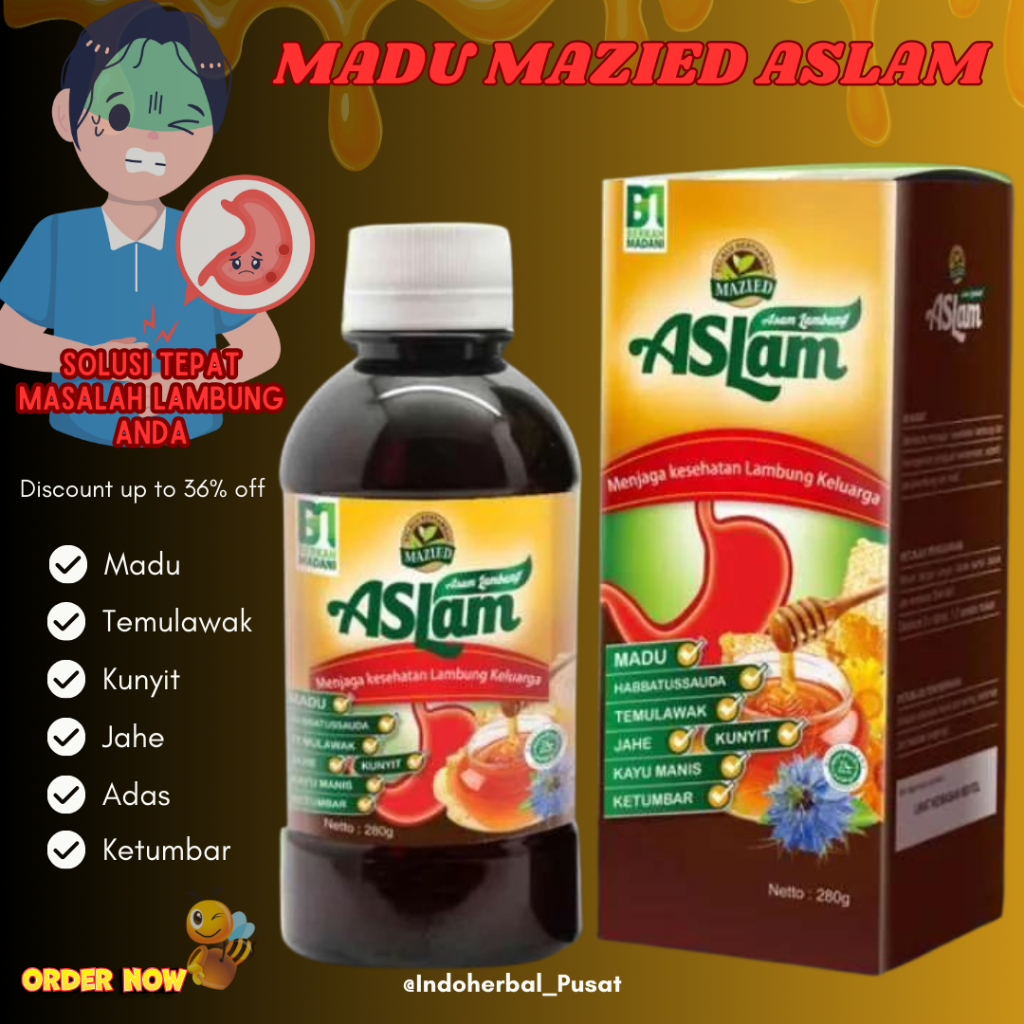 

Madu Mazied ASLam Best Seller | Maag | Meredakan Asam Lambung 280 gr Original