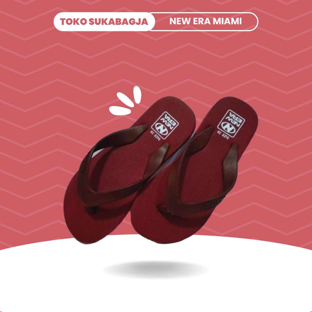 New Era Sandal Jepit Miami Sendal Karet Newera Sandal Jepit Pria Wanita Sendal Rubber