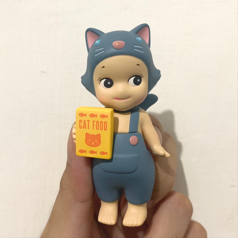READY sonny angel bluish grey cat life series new fresh pull with box and foil | songel clothes anim