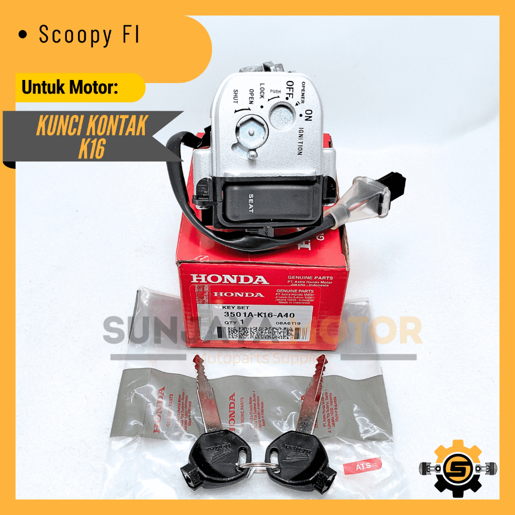 Kunci Kontak Set K16 Keyset Original Honda Scoopy FI Kunci Motor 1 Set Key Set Konci Motor Skupi Inj