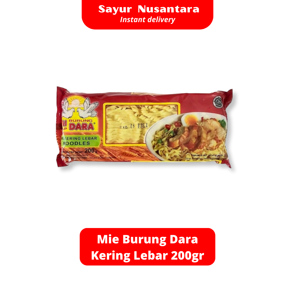 

Mie Burung Dara Kering Lebar 200gr - Sayur Nusantara