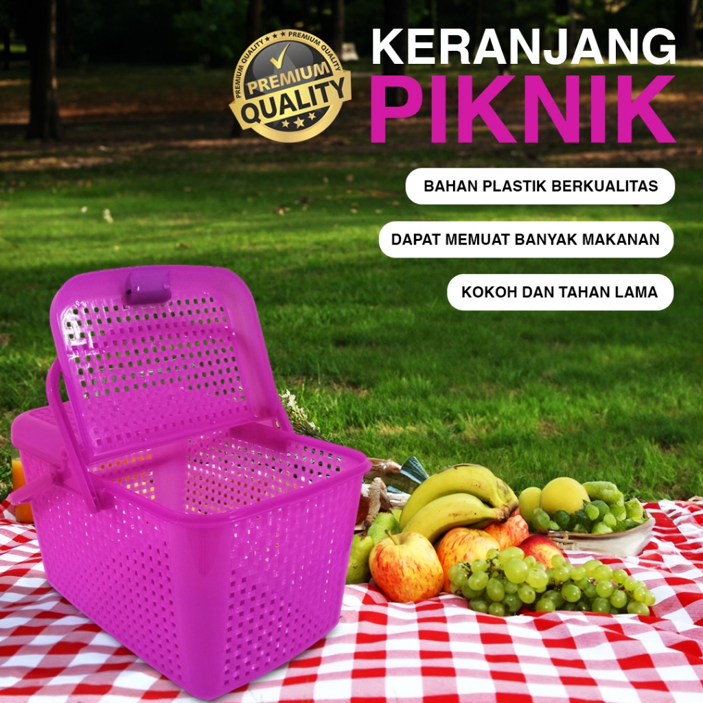 MPW Keranjang Piknik / Keranjang Kucing / Keranjang Serbaguna / Bahan Plastik Berkualitas / Kokoh