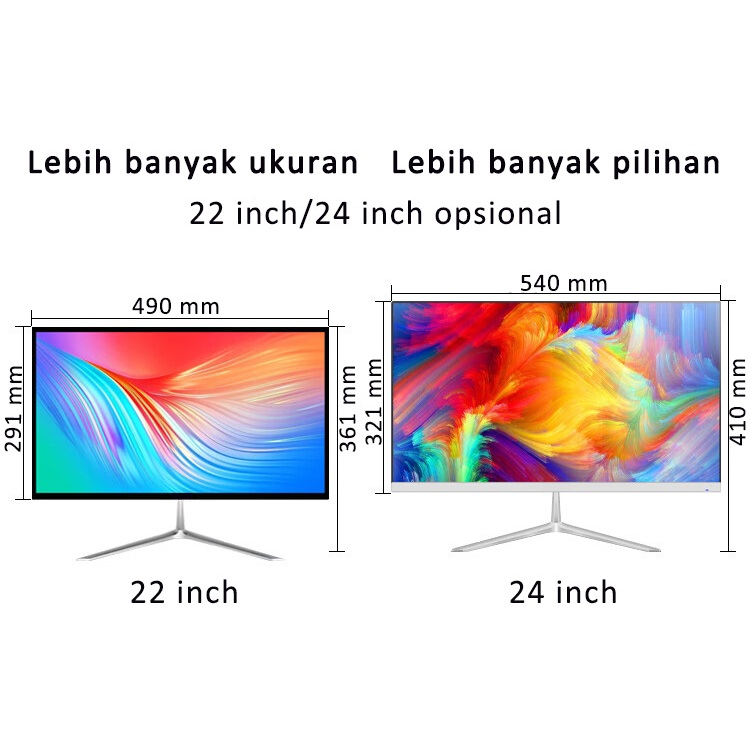 【FREE Install】PC komputer gaming all in one  full set baru core i7 22/24 inch ram8+512gb SSD editing install windows/office-1