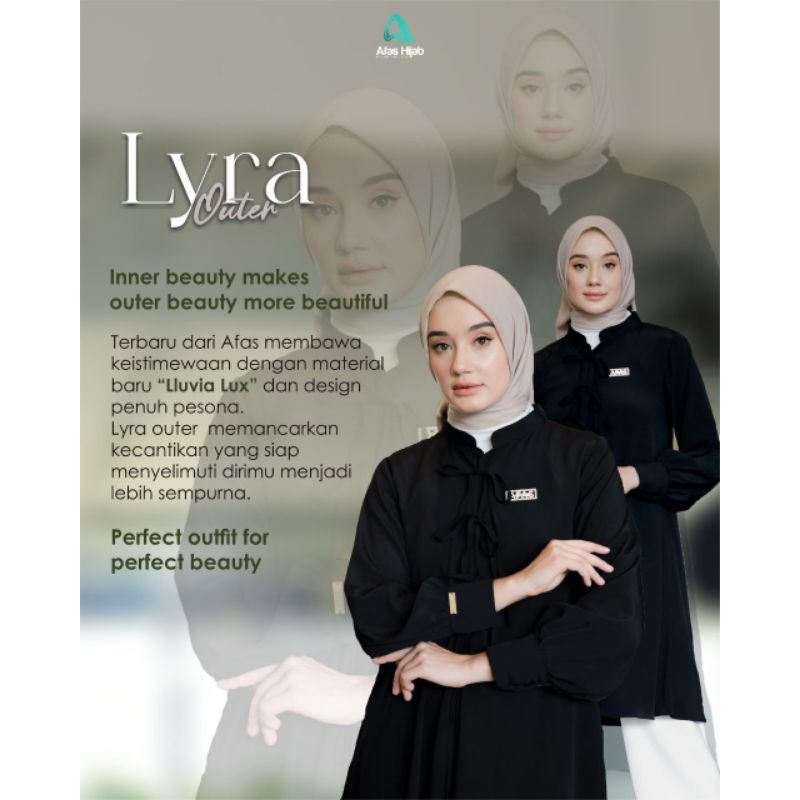 Lyra outer terbuat dari bahan Lluvia Lux yang memiliki karakteristik crinkle dengan tekstur lurik un