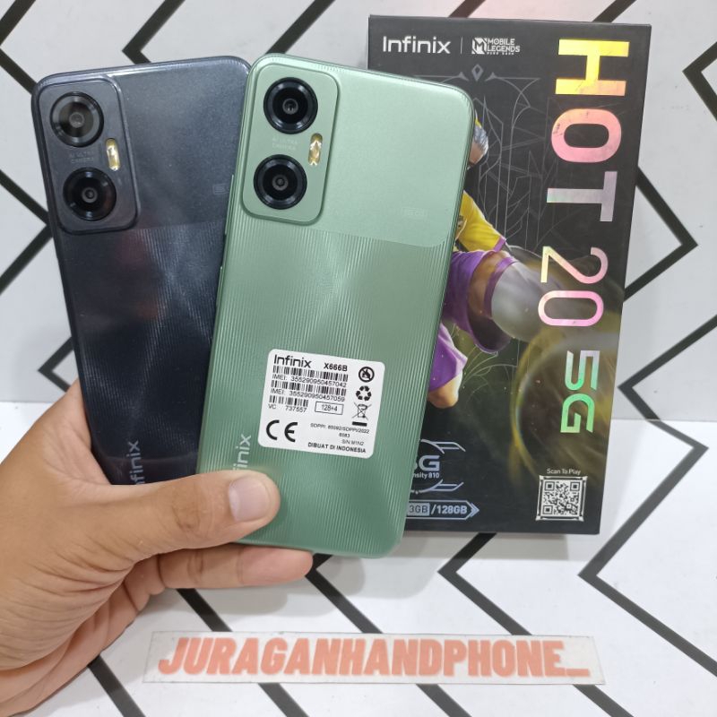 Infinix Hot 20 5G Ram 4/128GB Hp Second Seken Bekas Fullset