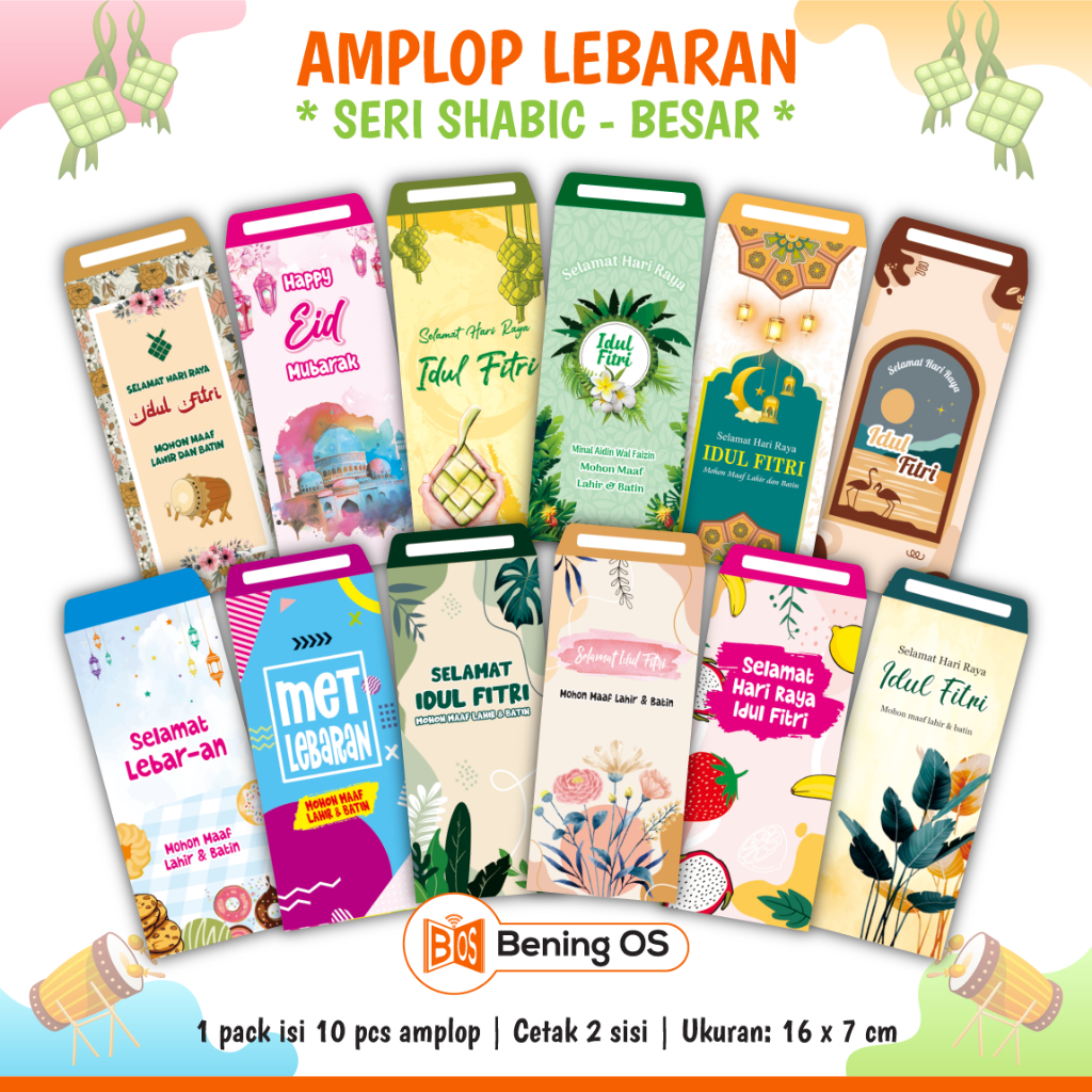 

Isi 10 Pcs Amplop Lebaran Angpao - Besar Shabic