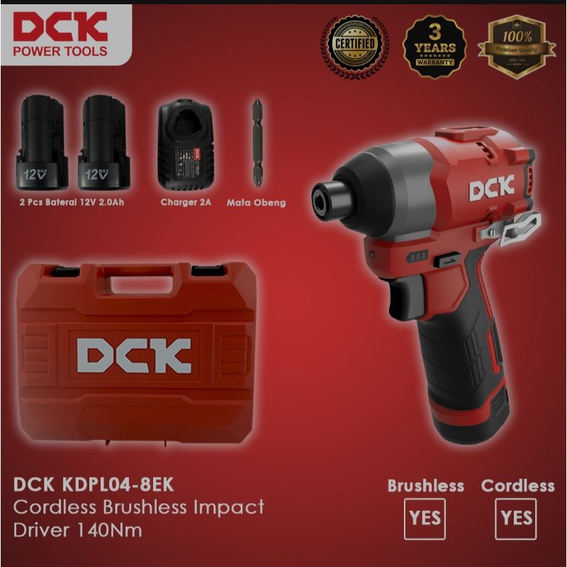 DCK Impact Driver Brushless 12V KDPL 04