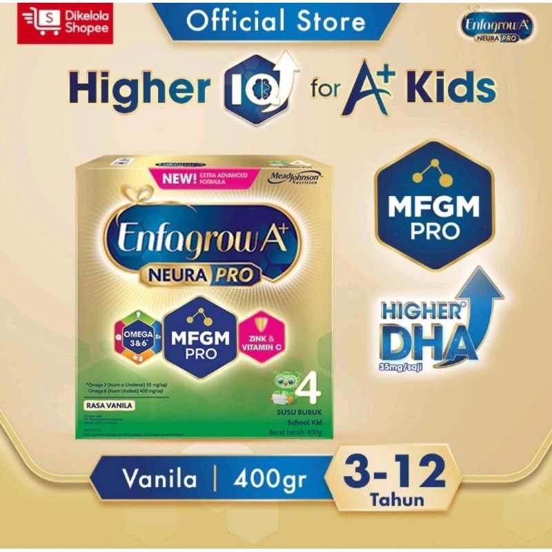 Enfamil A+ susu formula Anak 3 - 12 tahun vanila 400gr