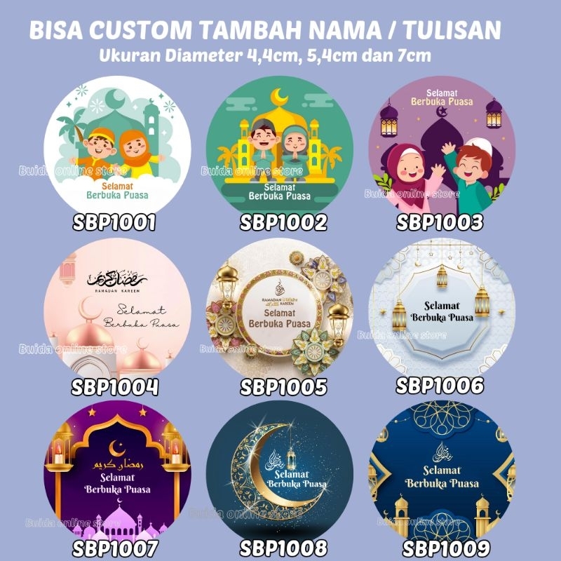 

Stiker Ramadhan Kareem Selamat Berbuka Puasa Sticker Label Kemasan Takjil dekorasi cup kue es kolak kotak makanan box nasi hantaran bingkisan hampers