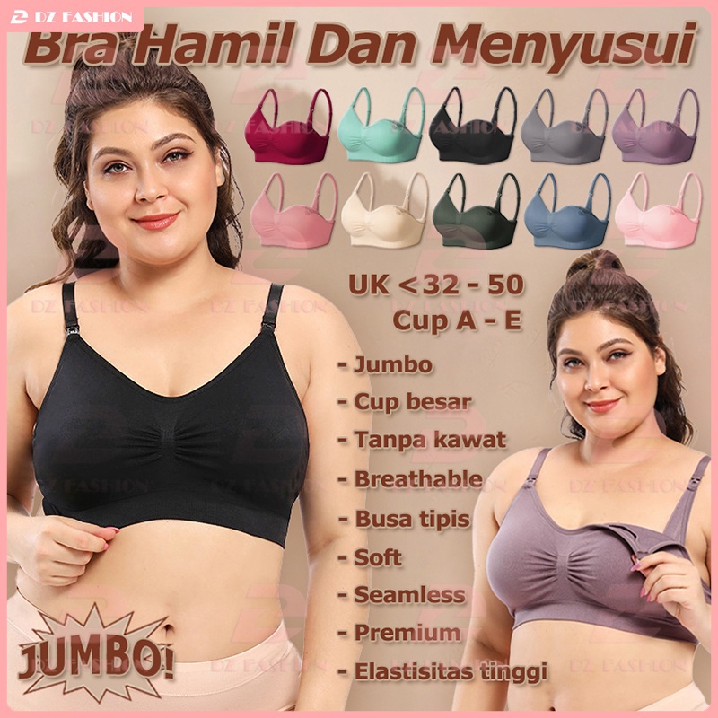 BISA COD Bra wanita jumbo Bra menyusui cup besar Bra ibu hamil tanpa kawat Bh menyusui push up Bra b