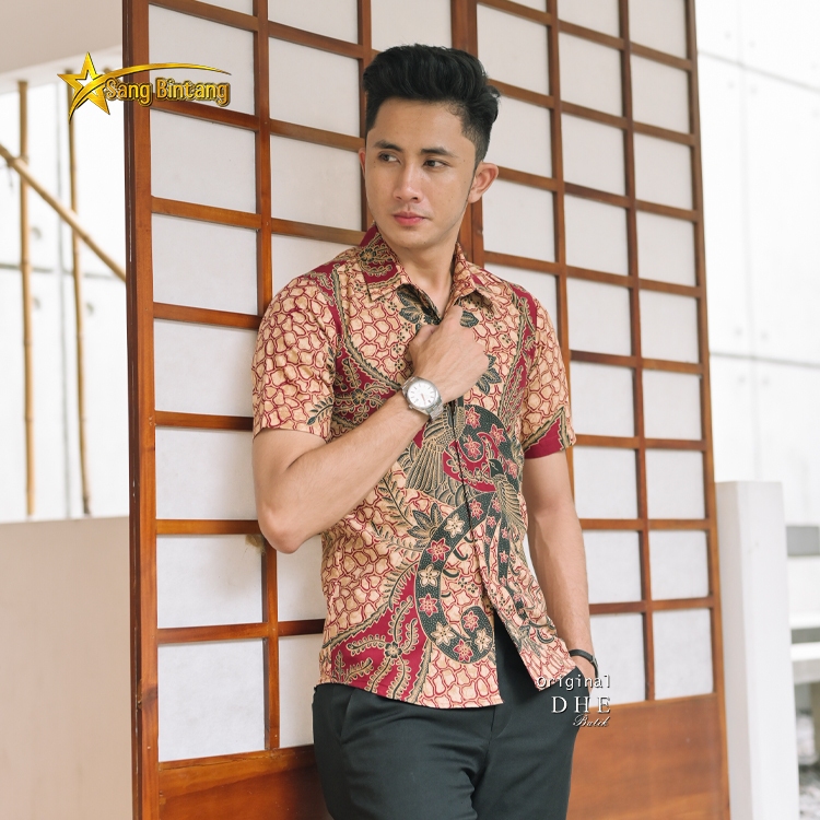 Batik Pria Premium Lengan Pendek Lapis Furing Erro Casual Kantoran Street Style Baju Batik Modern De