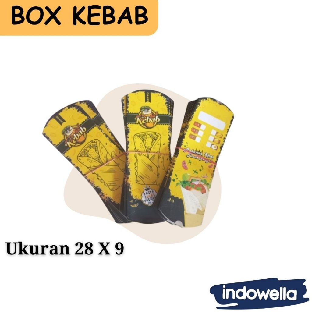 

(ISI 10 PCS) Box Dus Kemasan KEBAB 28x9
