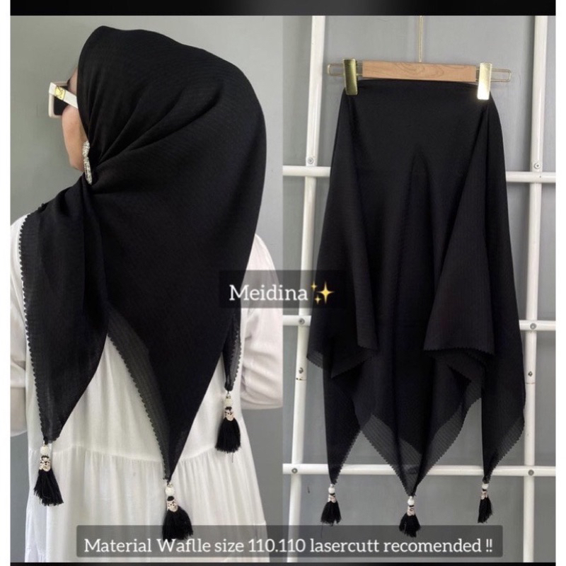 HIJAB POLOS POTTON STAR TASSEL || HIJAB TASSEL || SEGI EMPAT TASSEL POTTON STAR