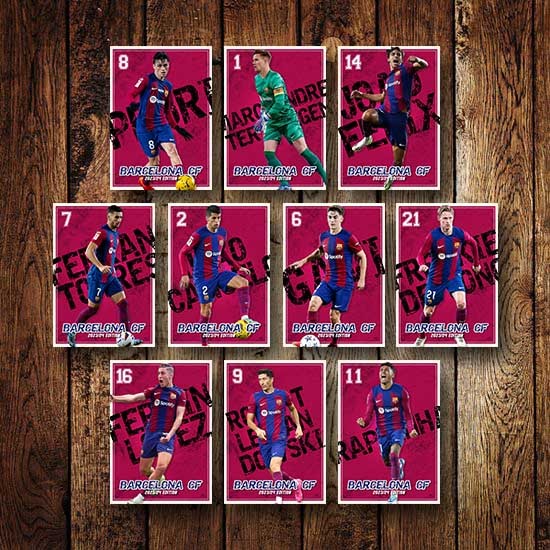 Poster Card Bola - Pemain Barcelona Edisi 2023/24
