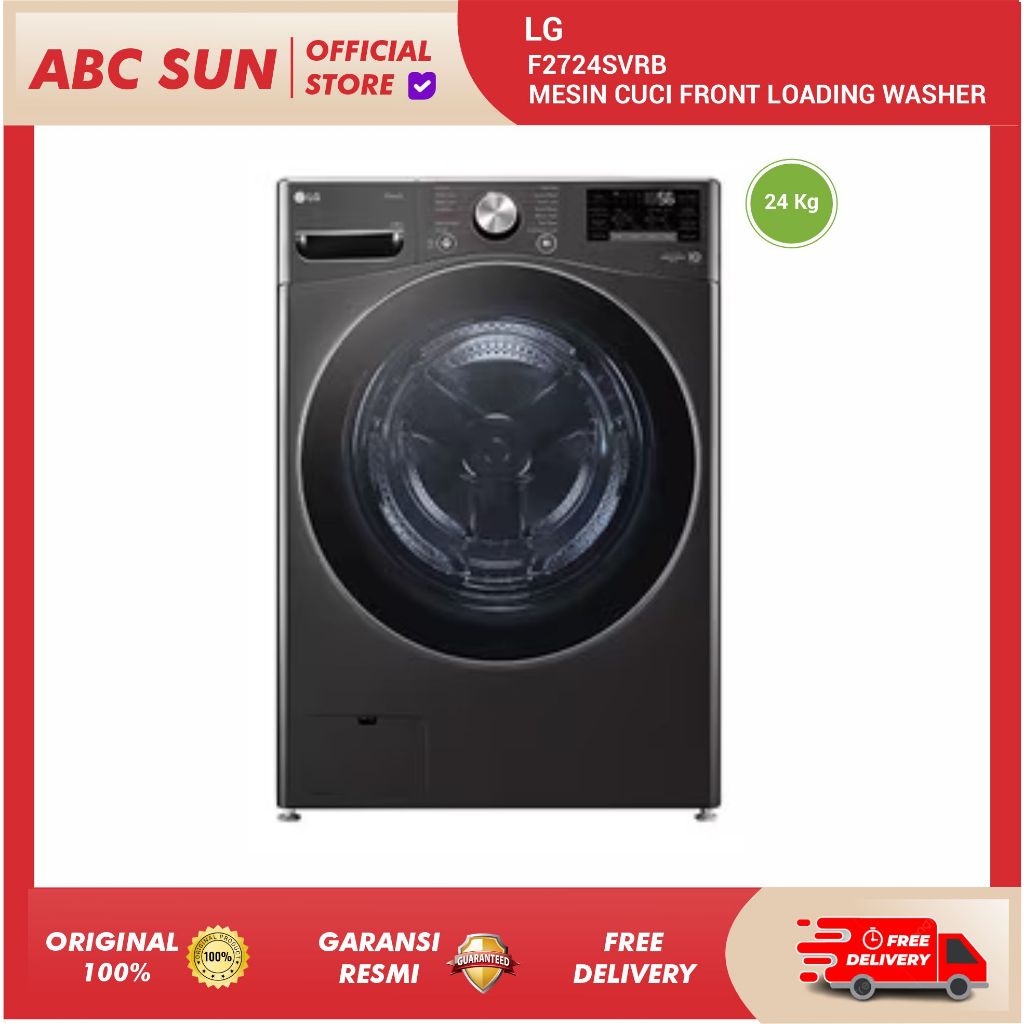 LG F2724svrb Mesin Cuci Front Loading washer 24 Kg Steam Inverter