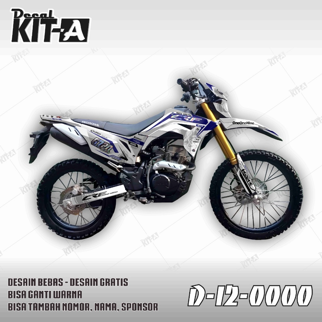 Decal Sticker Honda CRF 150l Full Body Design Custom Motif White Rose D-I2-688