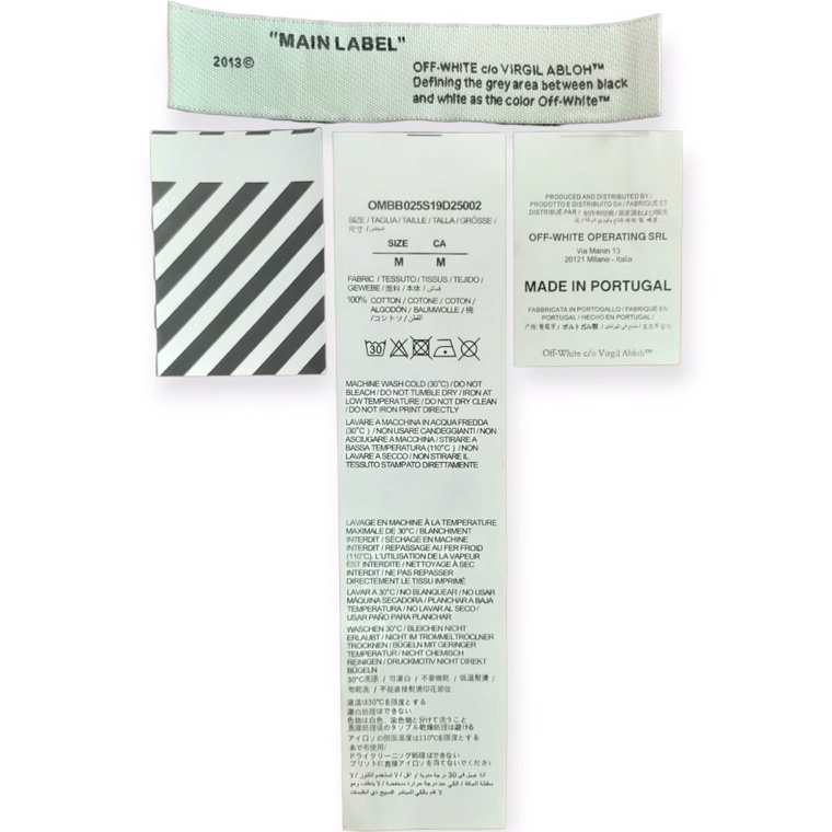 

QND396 C6369 MAIN LABEL TAG WASH OW KUALITAS TINGGI MADE IN PORTUGAL ONE SET