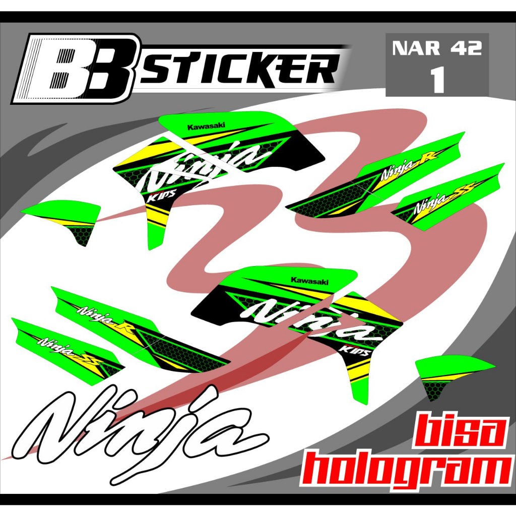 STRIPING PREMIUM Kawasaki Ninja R Ninja SS BISA HOLOGRAM List Sticker Variasi Nar 42