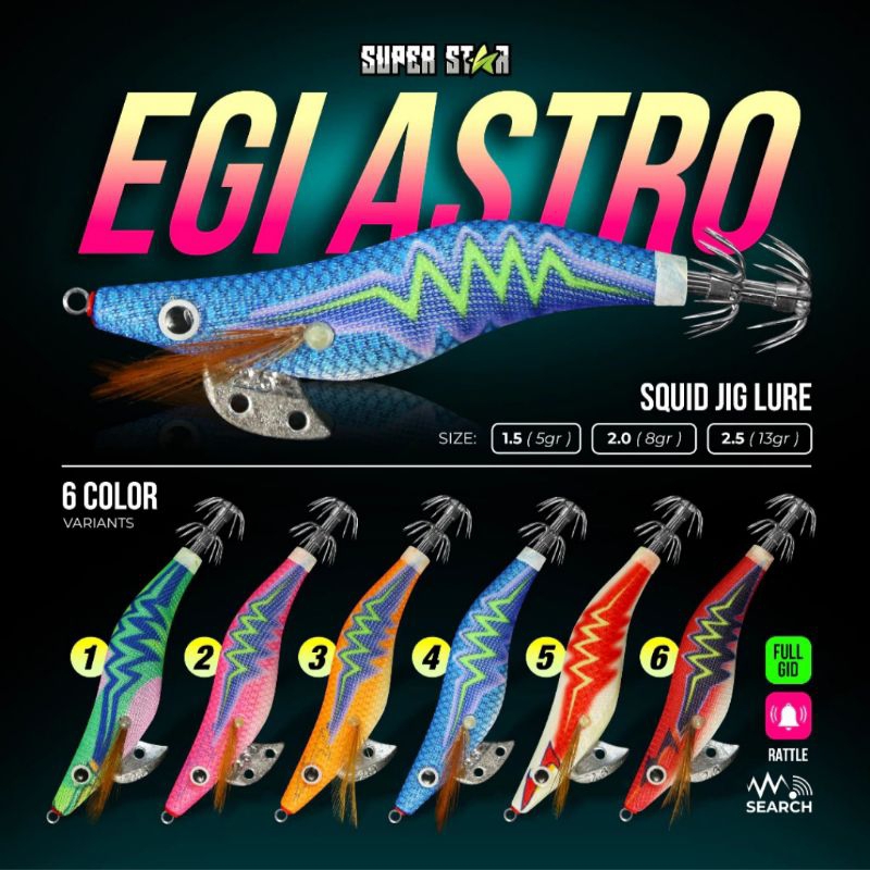 umpan cumi egi astro size 1.5 , 2.0 dan 2.5