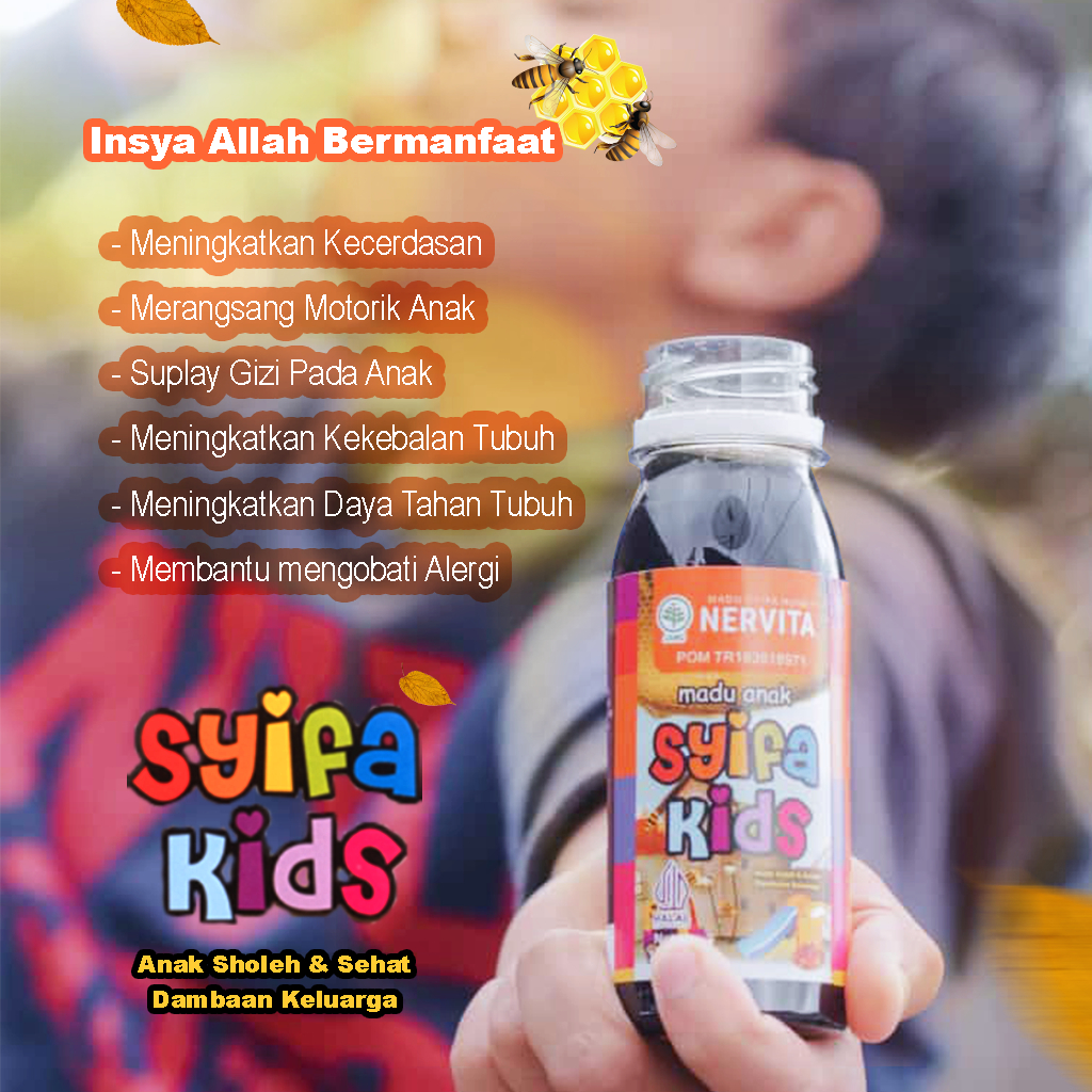 

Syifa Kids Madu Anak Syifa Kids NERVITA - Cerdas Cendekia Suplemen Imunitas Anak 100mL ORIGINAL BPOM