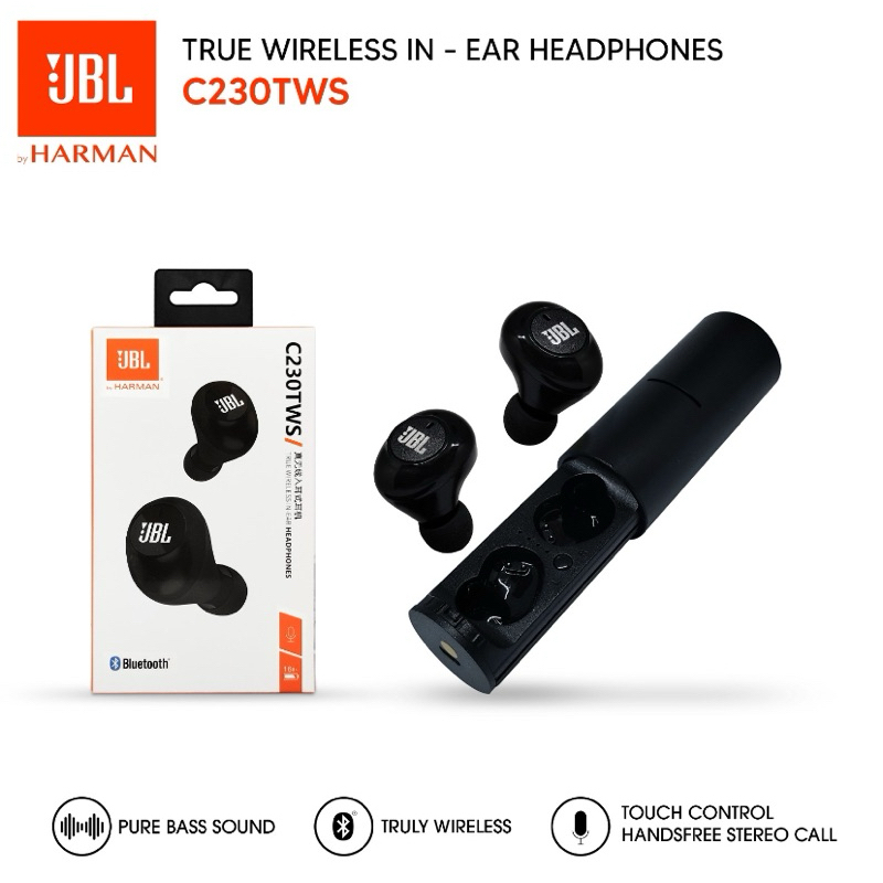 HEADSFREE  JBL TWS C230 PLUS KABEL CHARGER EARPHONE WIRELESS