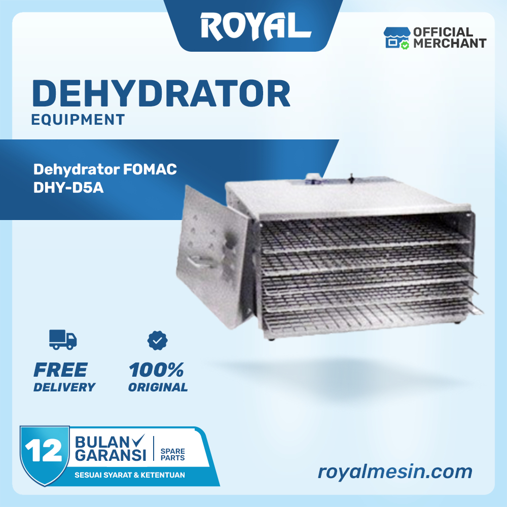 Mesin Pengering Makanan Fomac DHY-D5A - Stainless Steel 5 Tray, 32-65°C