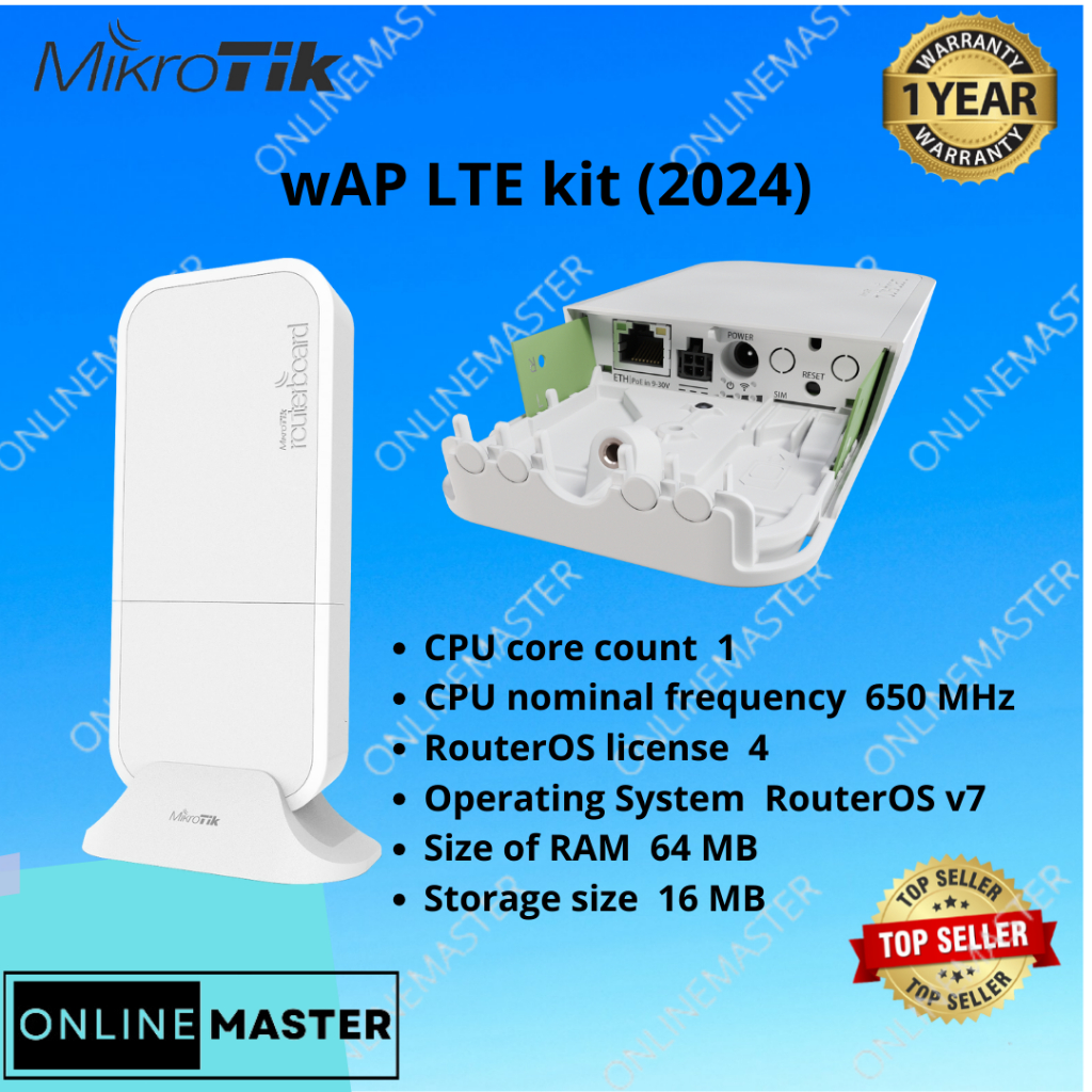 Mikrotik wAP LTE kit (2024) wAPR-2nD&EC200A-EU pengganti RBWAP LTE KIT