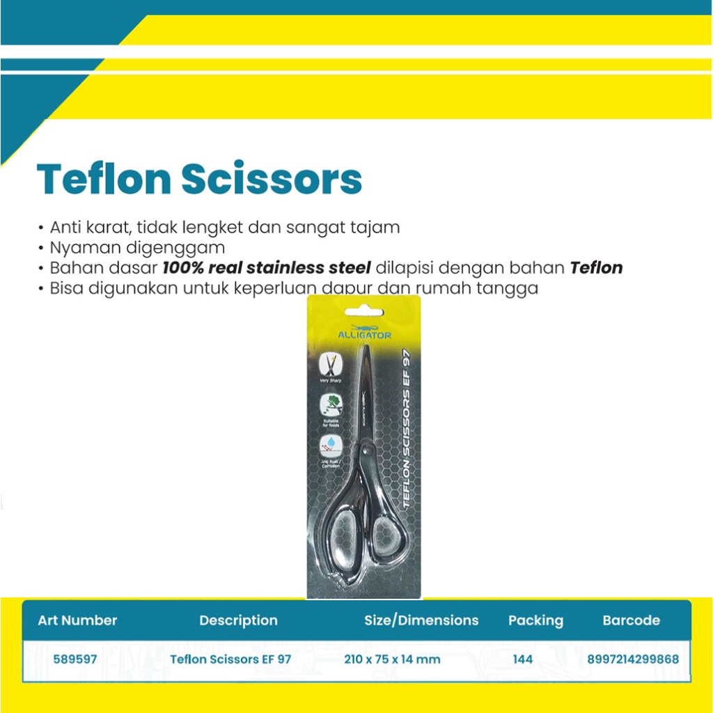 

Gunting Scissor Alligator Black Edition EF 97 / Teflon Scissor EF97