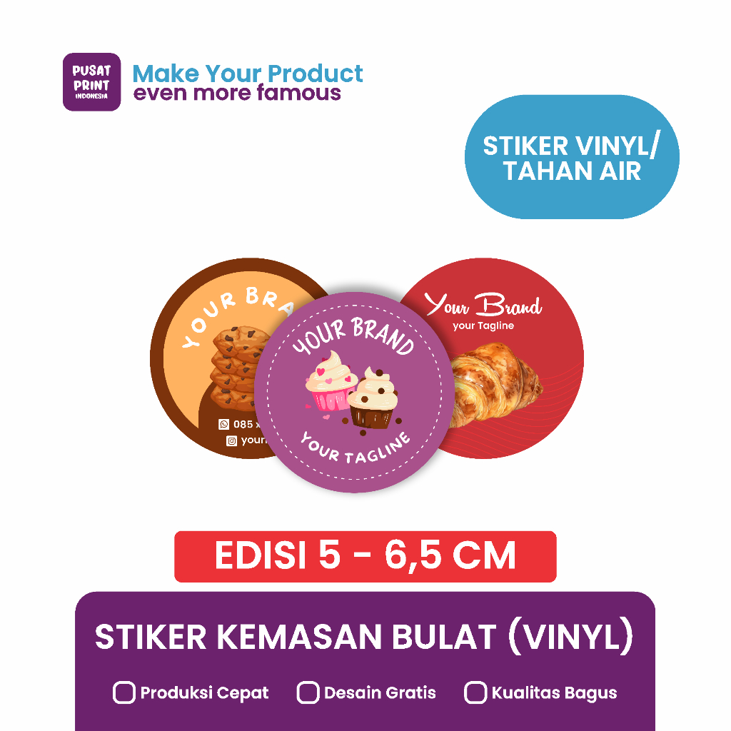 

Stiker Kemasan Bulat (Vinyl) Edisi 5-6,5 cm