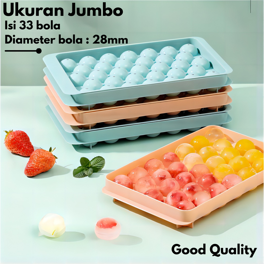 Cetakan Es Batu Bulat 33 Lubang Diameter Kecil - Round Ice Cube Tray - Cetakan Agar Cetakan Esbatu C