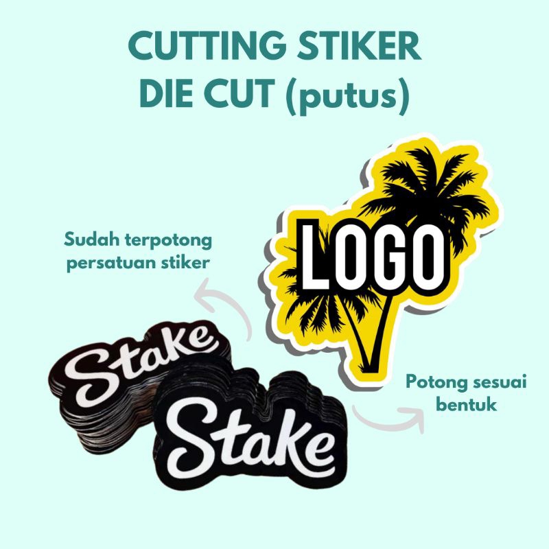 Cetak Stiker DIE CUT / Cutting Putus / Kromo / Vynil / Transparan A3+ / Stiker Souvenir / Stiker Cus