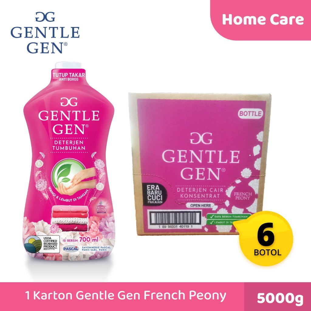 1 Karton Botol Gentle Gen French Peony Deterjen Cair Gentle Gen Pink