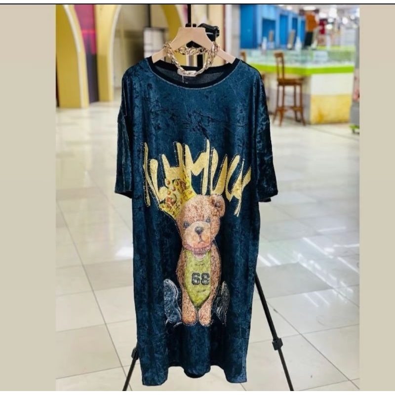 Dres bludru velvet import bkk ld 120 pjg 95cm