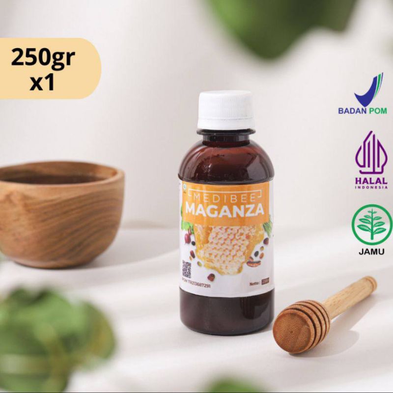 

MADU MEDIBEE MAGANZA* Merupakan produk perpaduan madu serta bahan herbal pilihan yang diformulasikan khusus dan secara tradisional berkhasiat untuk membantu meredakan gangguan lambung.