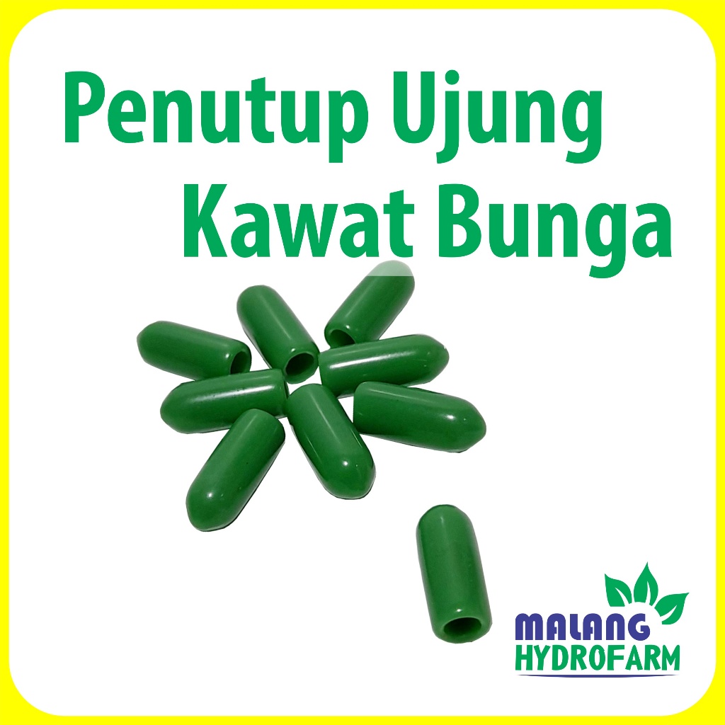 Penutup Ujung Kawat Bunga karet hijau pelindung kawat penyangga tanaman sayur sayuran buah