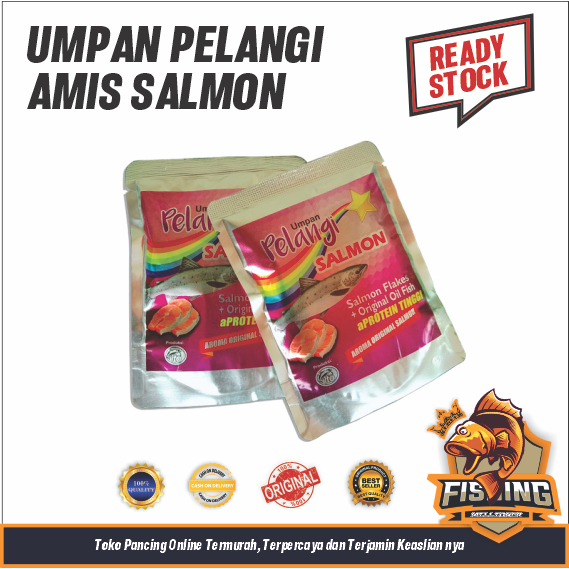 Umpan Pancing Amisan Djempol Pelangi ikan Salmon - Kang Ito - Flakes + oil protein tinggi