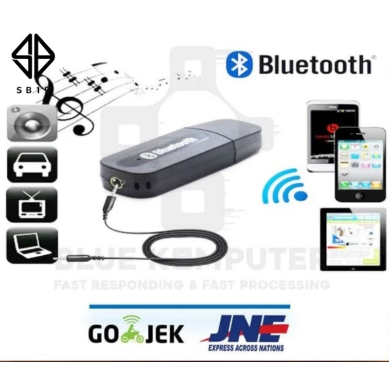 Ck-02 PACKING DUS usb bluetooth Music + Kabel audio Receiver Mobil Speaker Audio Bluetooh Mobil