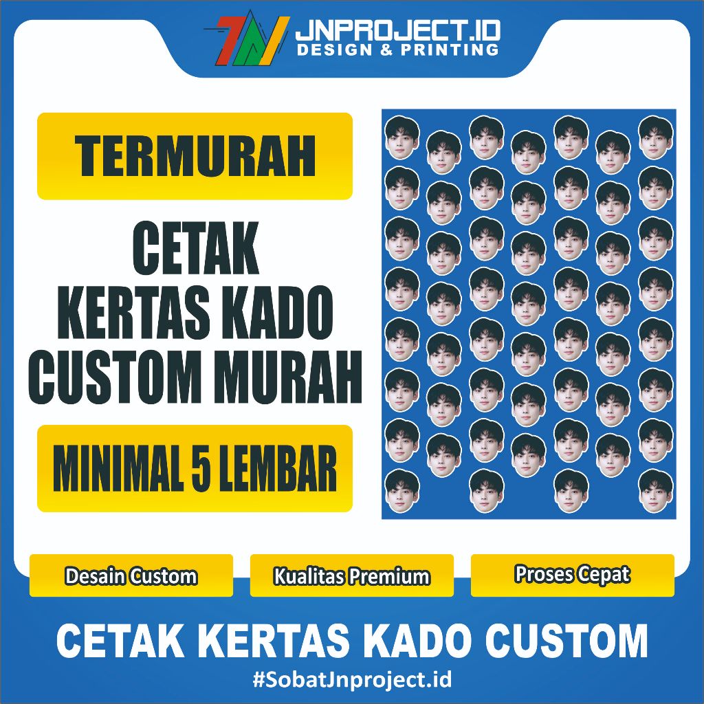 

KERTAS KADO CUSTOM/ KERTAS KADO GAMBAR WAJAH